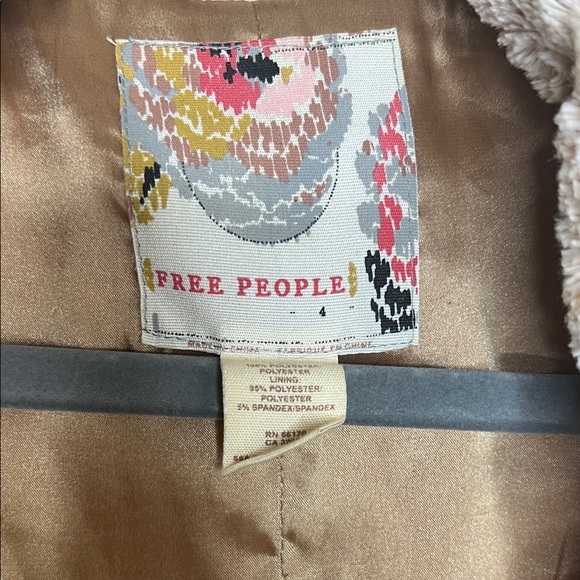 Free People Cream and Tan Teddy Jacket - Picture 4 of 6